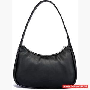 Y2K Hobo Shoulder Bag PU Leather Small Clutch 90s Purse